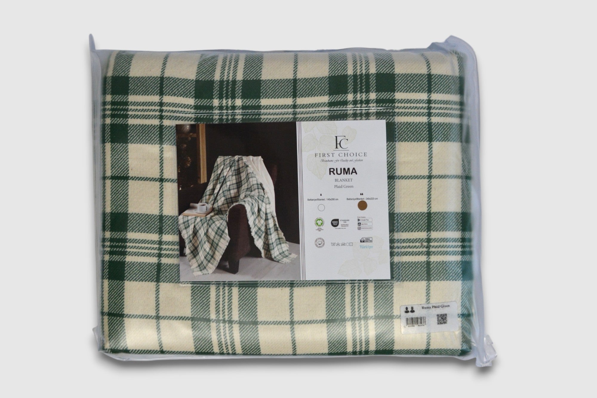 Плед First Choice 240×220 см. Ruma Plaid Green