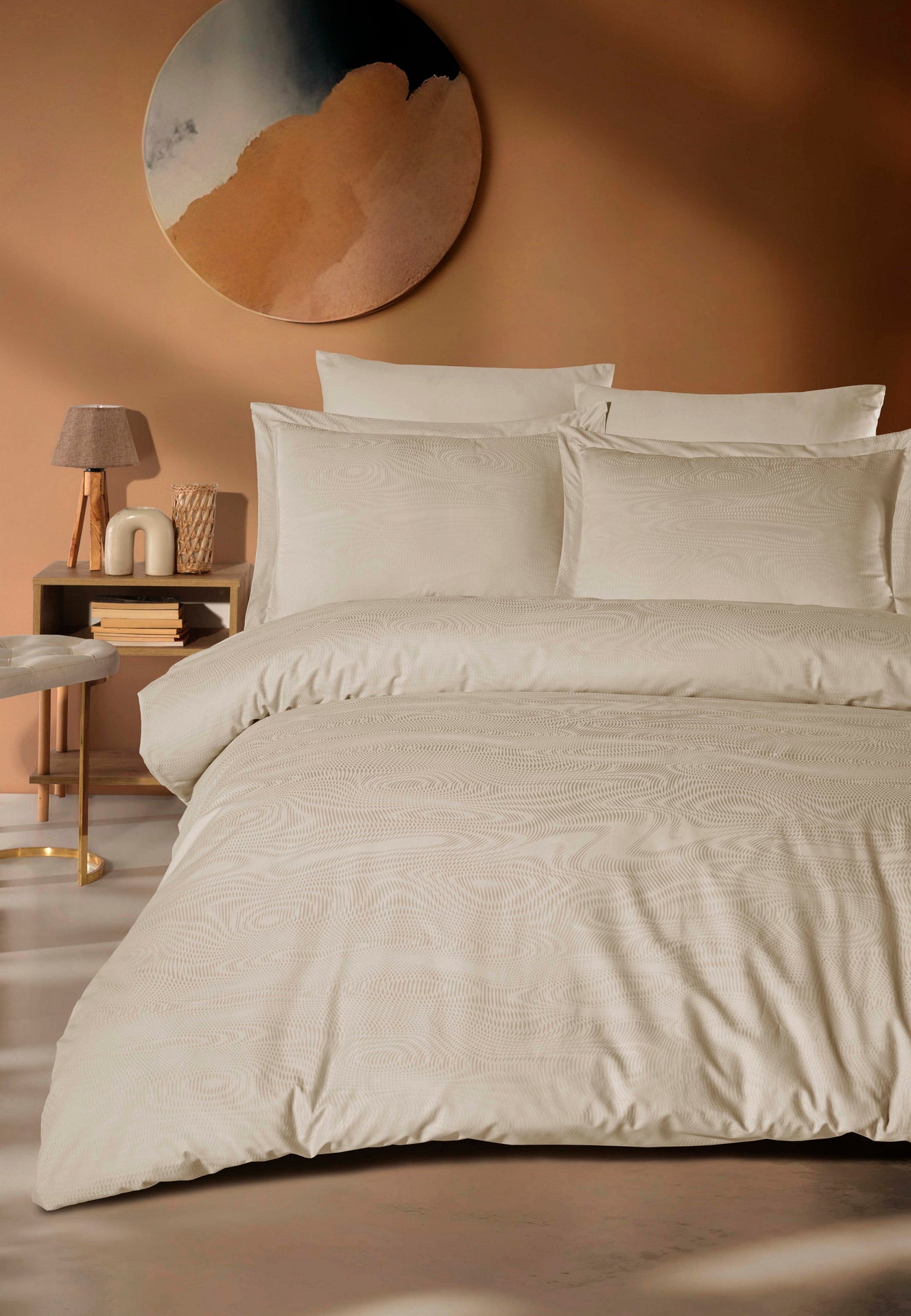 Комплект постільної білизни Saheser Delux Jacquard 300 TC 200х220 см Robin Bej