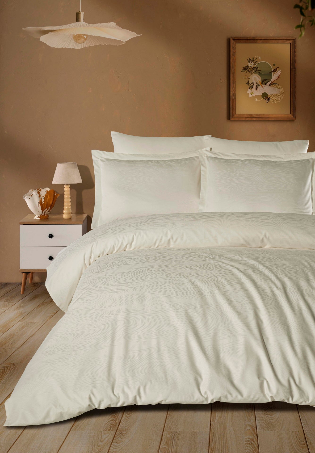 Комплект постільної білизни Saheser Delux Jacquard 300 TC 200х220 см Robin Krem