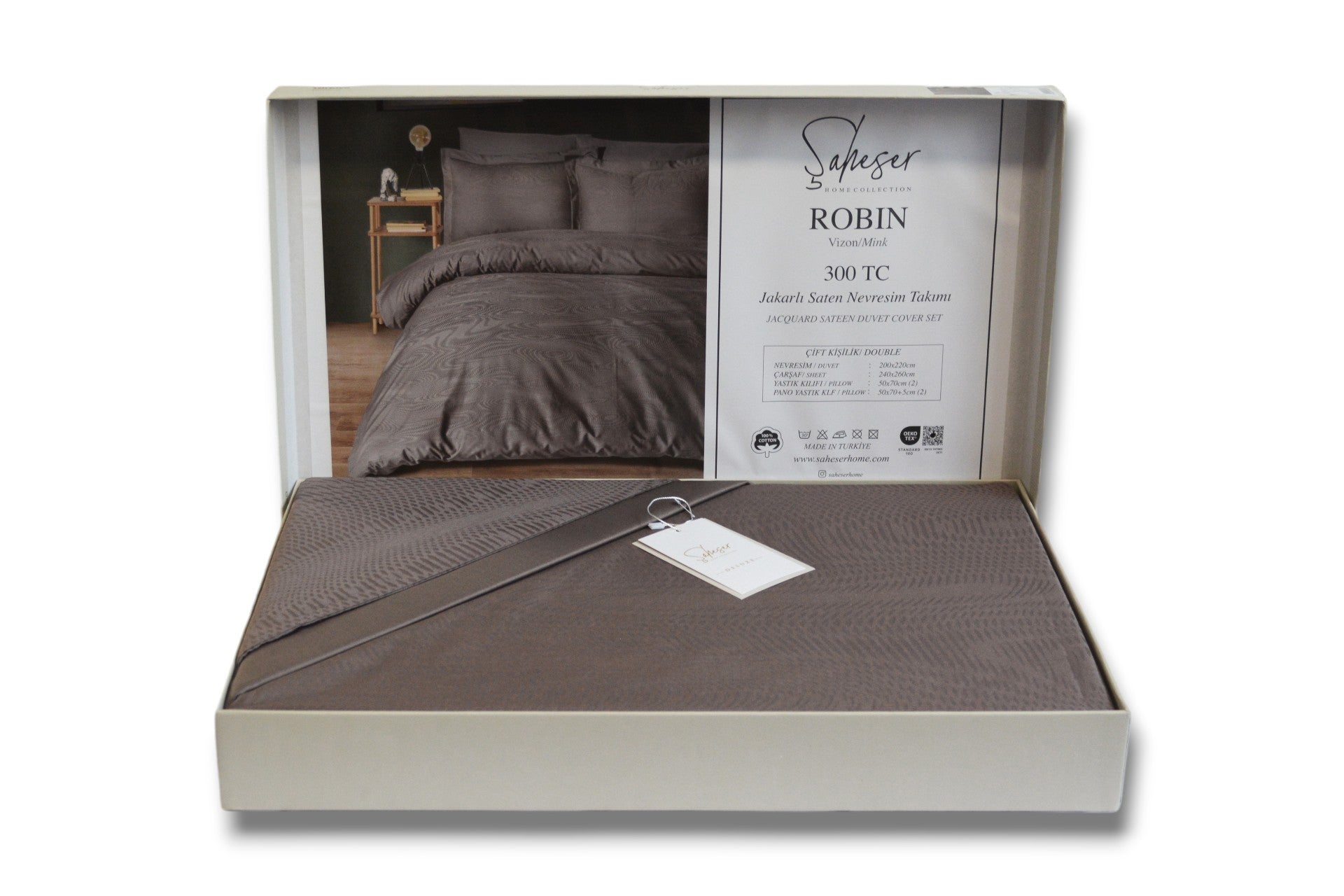 Комплект постільної білизни Saheser Delux Jacquard 300 TC 200х220 см Robin Vizon