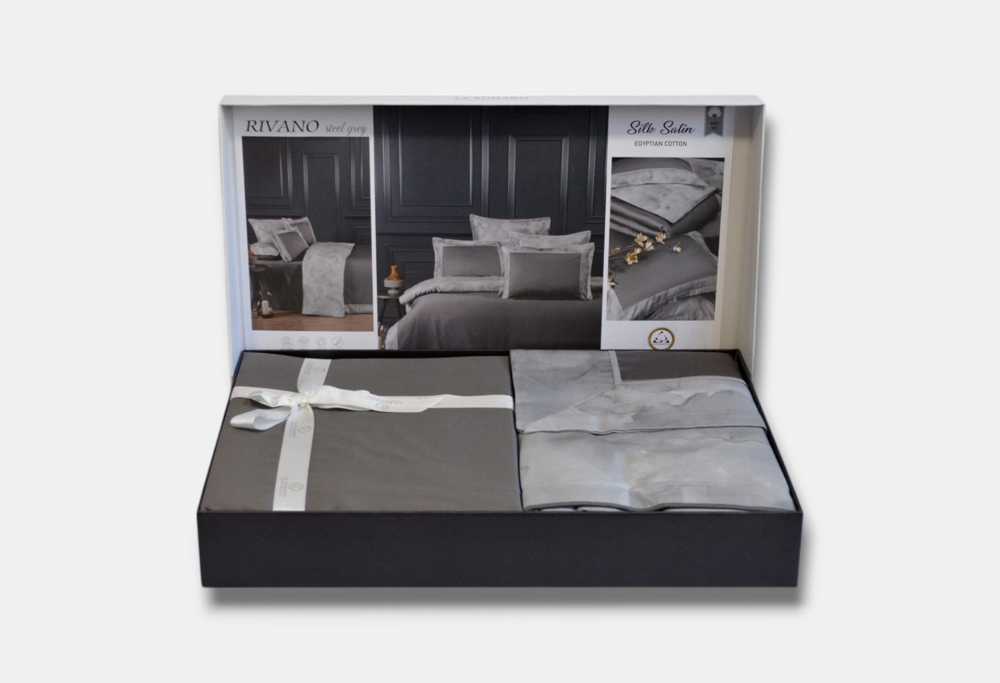 Постільна білизна La Romano Silk Satin 200×220 см Rivano Steelgrey