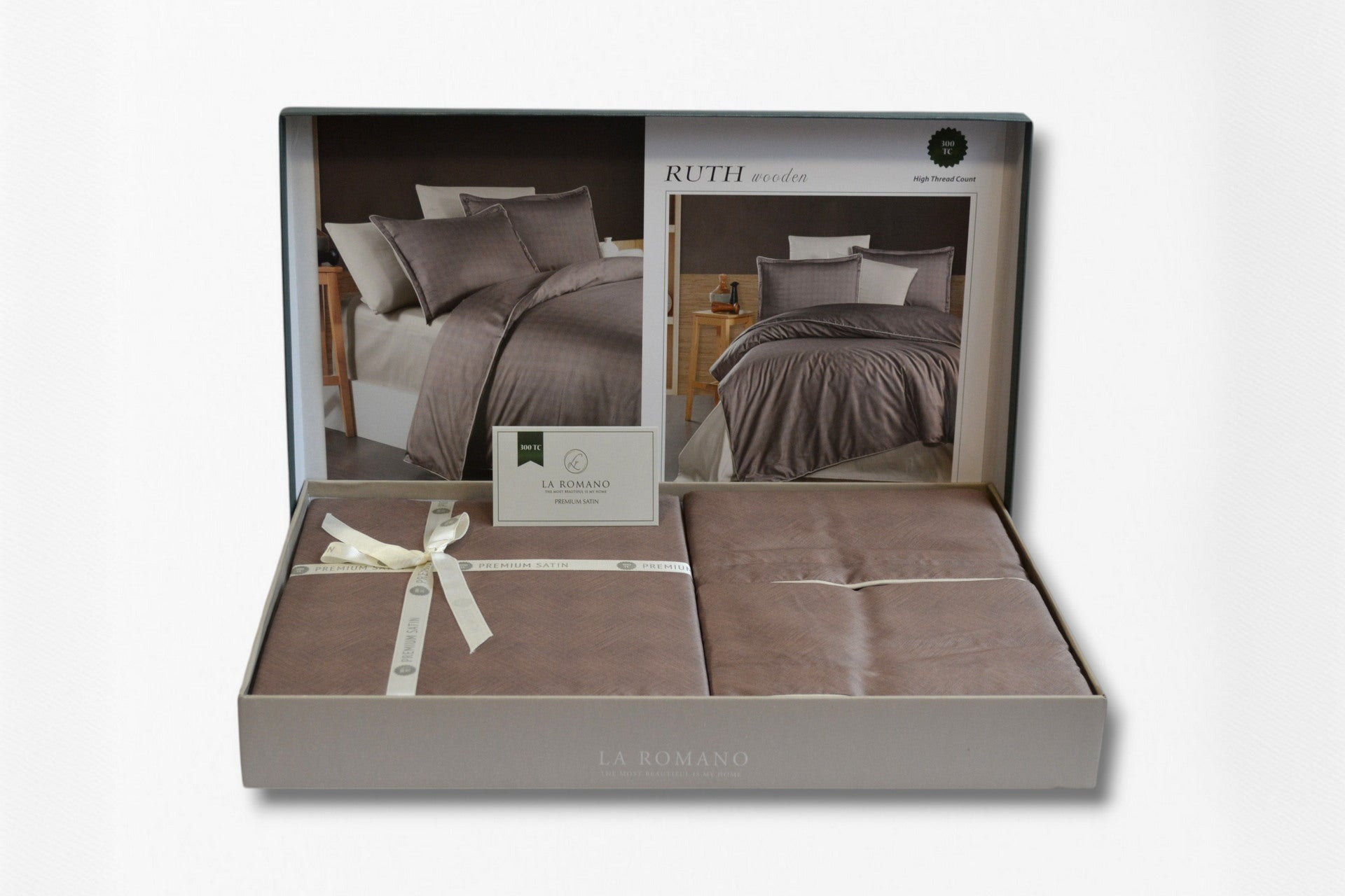 Постільна білизна La Romano Premium Satin 200×220 см Ruth Wooden