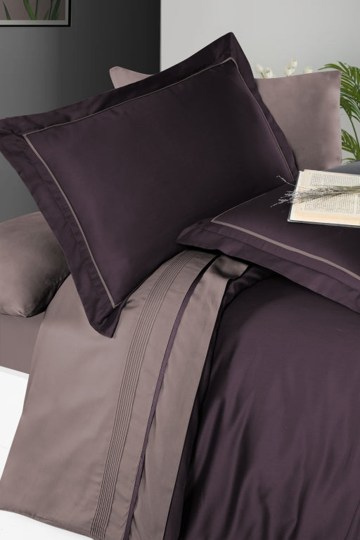 Комплект постільної білизни First Choice Deluxe Satin DARK 200х220 Serenity Purple Lilac