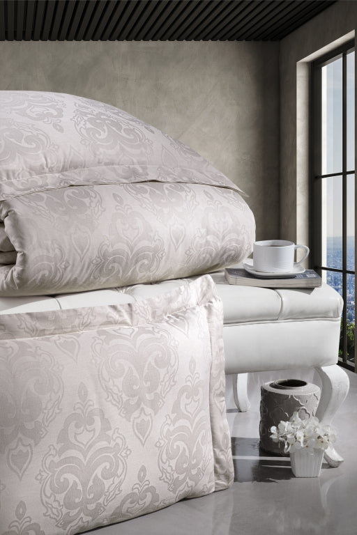 Постільна білизна First Choice Jacquard Satin 200 х 220 см Sofya Champagne