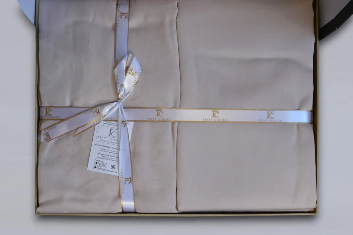 Постільна білизна First Choice Jacquard Satin 200 х 220 см Sofya Champagne