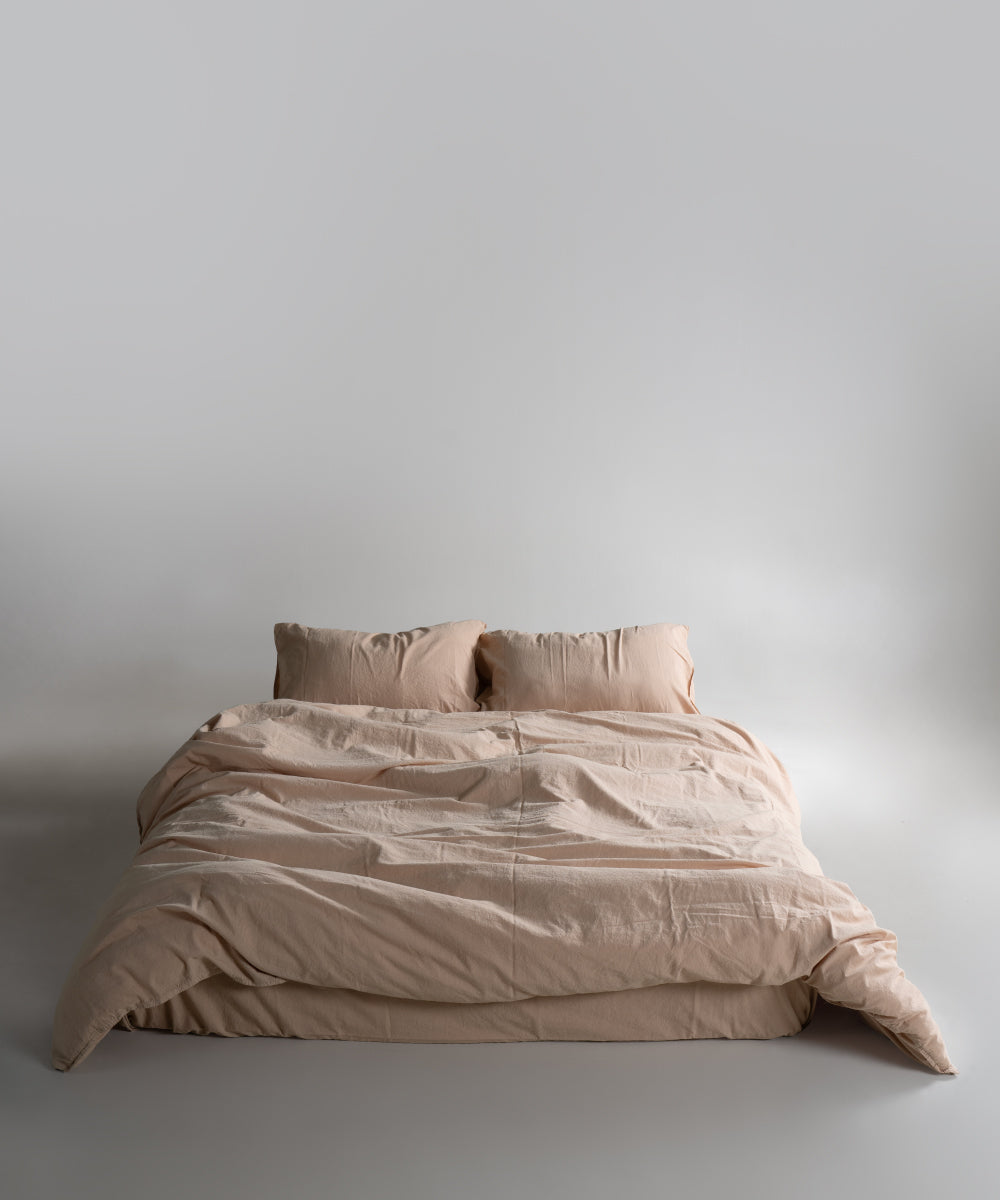 Постільна білизна Limasso Stonewashed Ranforse 160 х 220 см сімейний Akdeniz Bej