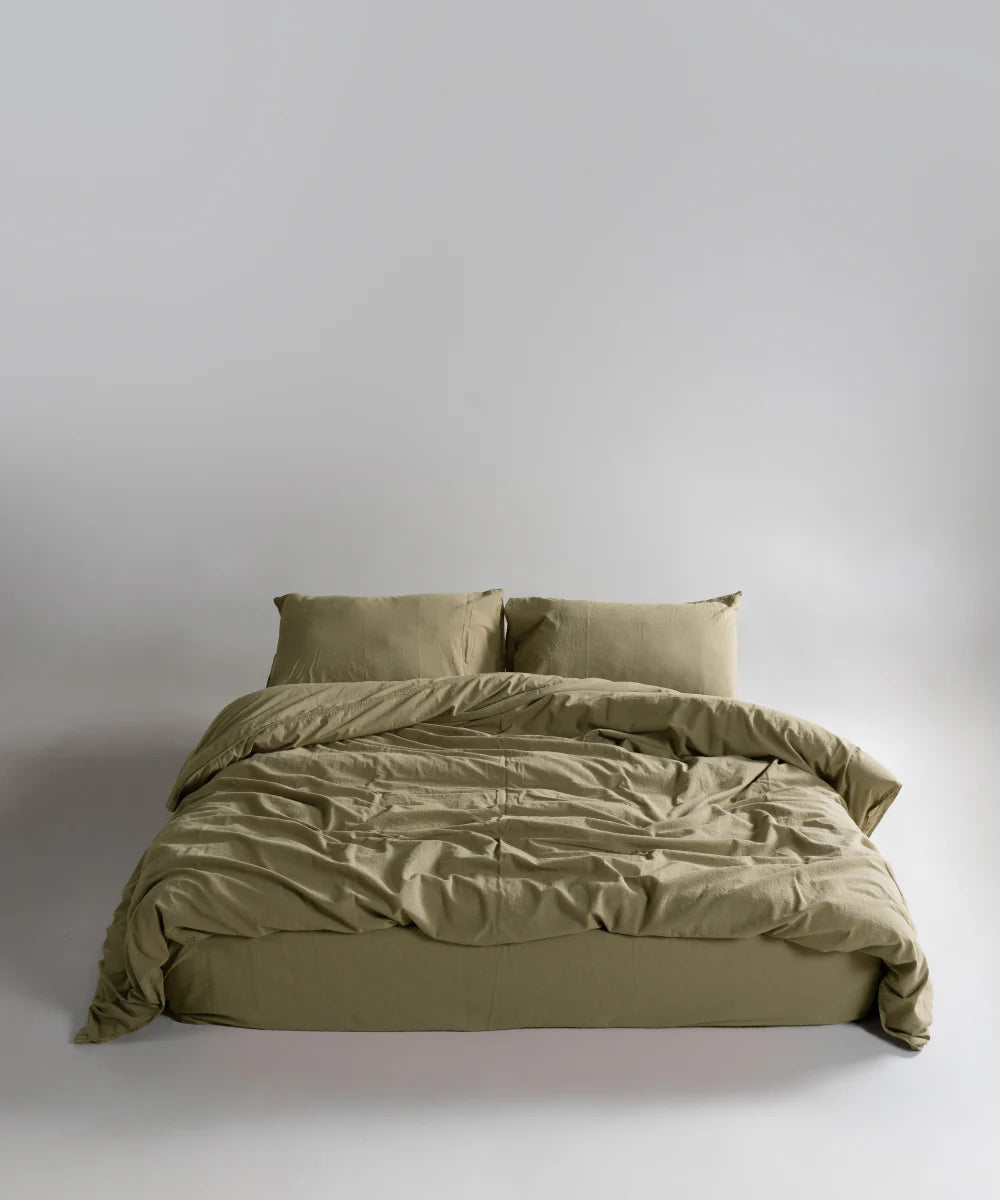 Постільна білизна Limasso Stonewashed Ranforse 160 х 220 см сімейний Akdeniz Yesili