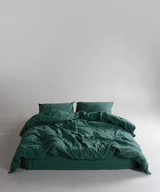 Постільна білизна Limasso Stonewashed Ranforse 160 х 220 см сімейний Dark Green