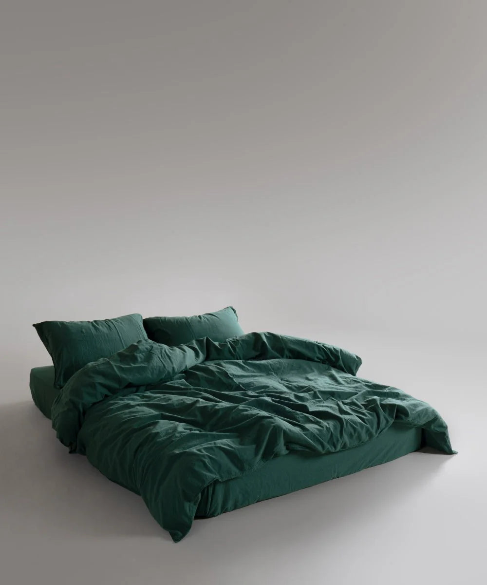 Постільна білизна Limasso Stonewashed Standart 200 х 220 см Dark Green