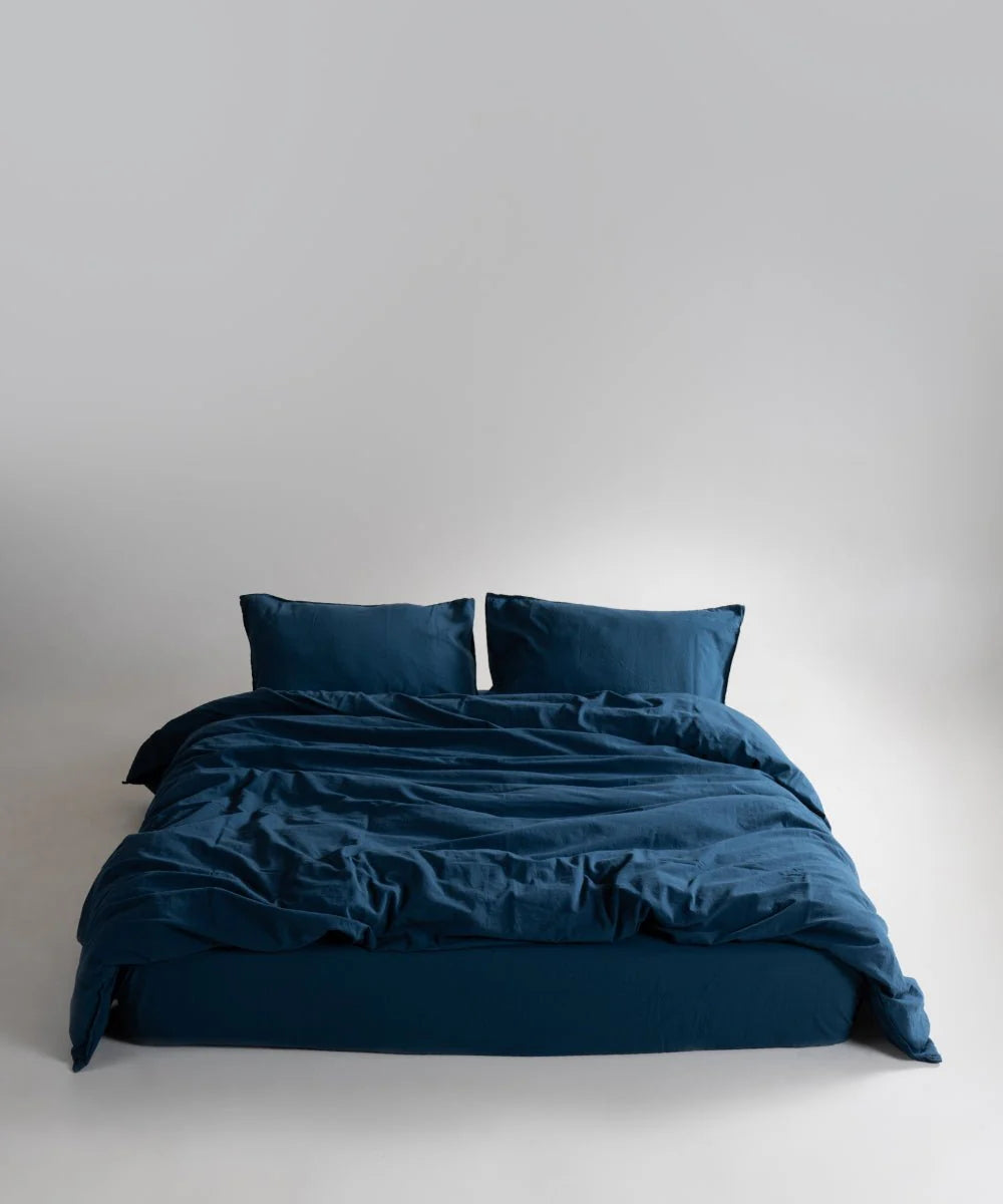 Постільна білизна Limasso Stonewashed Ranforse 160 х 220 см сімейний Dress Blue