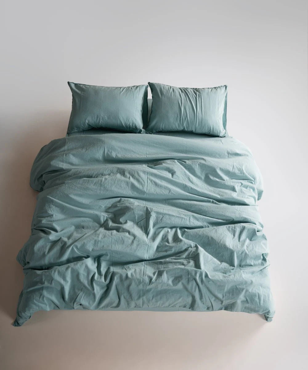 Постільна білизна Limasso Stonewashed Standart 200 х 220 см Mineral Blue