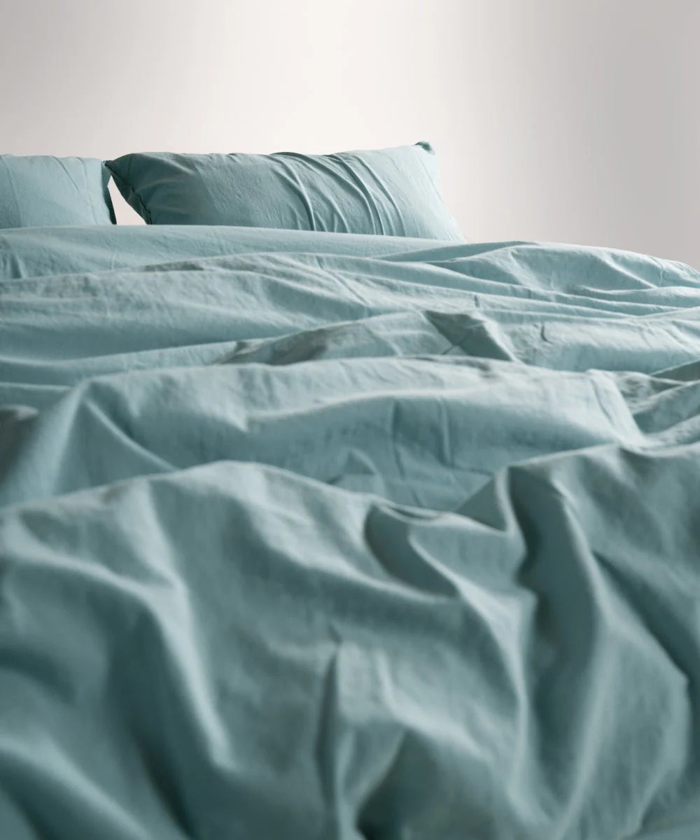 Постільна білизна Limasso Stonewashed Standart 160 х 220 см Mineral Blue