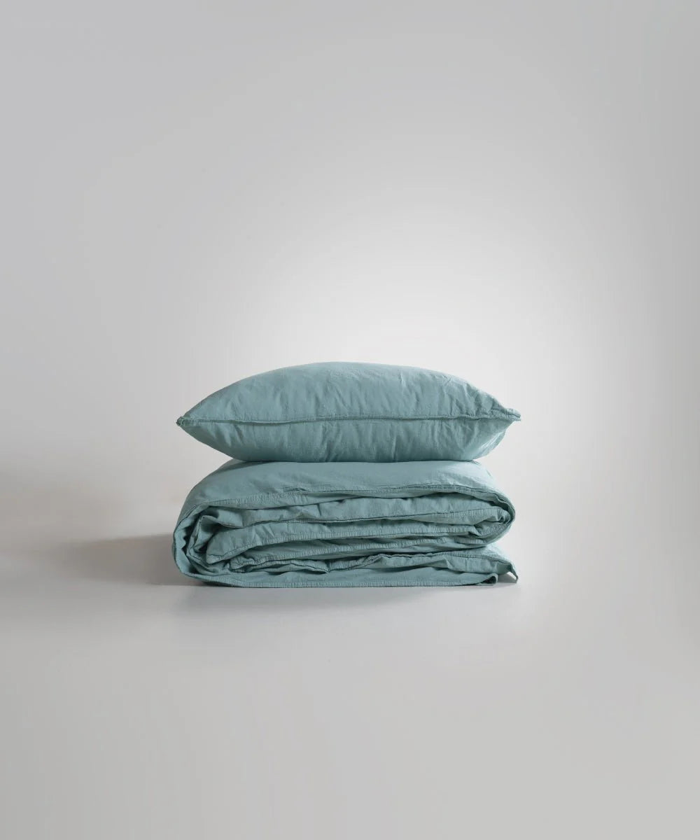 Постільна білизна Limasso Stonewashed Standart 200 х 220 см Mineral Blue