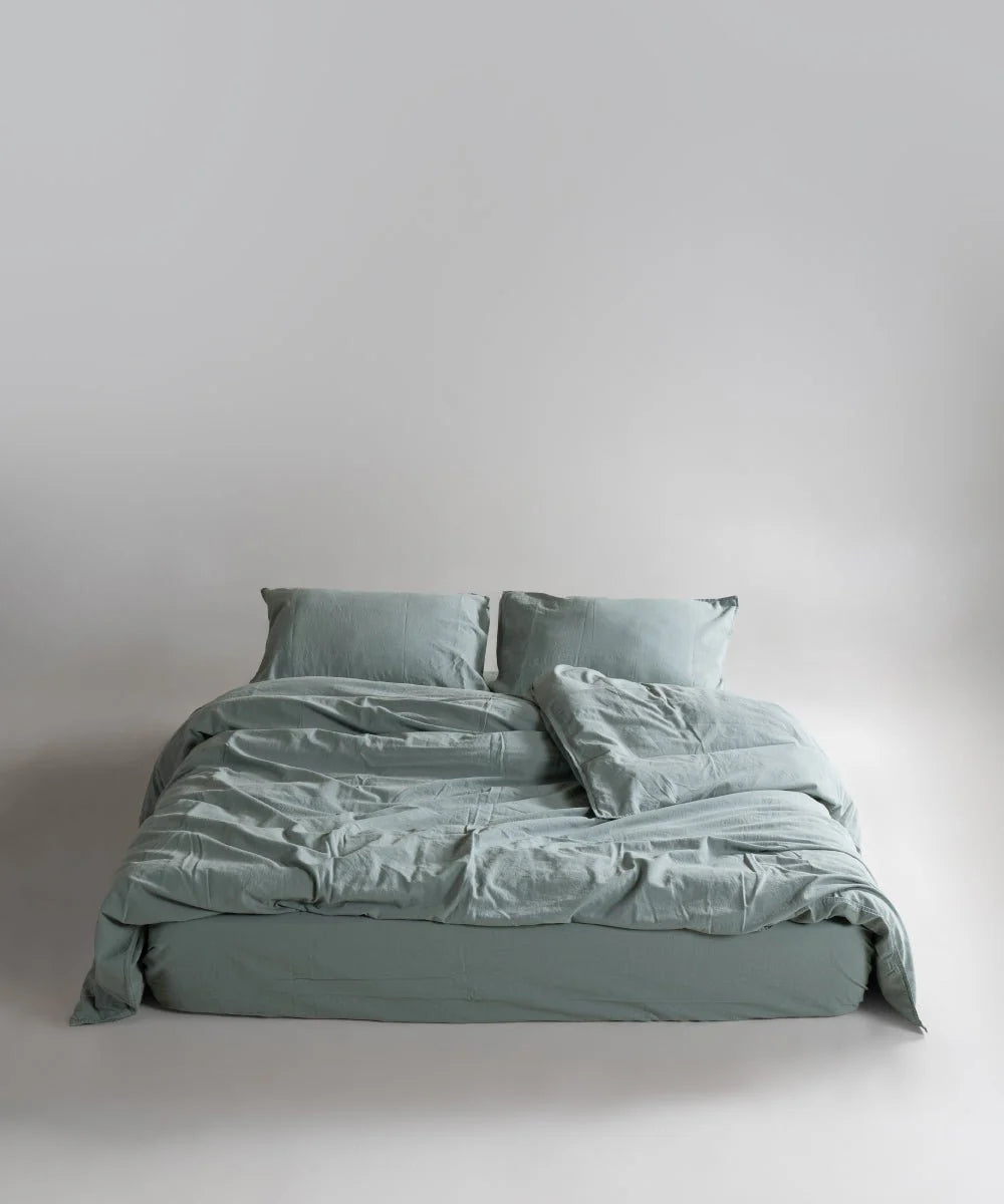 Постільна білизна Limasso Stonewashed Ranforse 160 х 220 см Natural Green