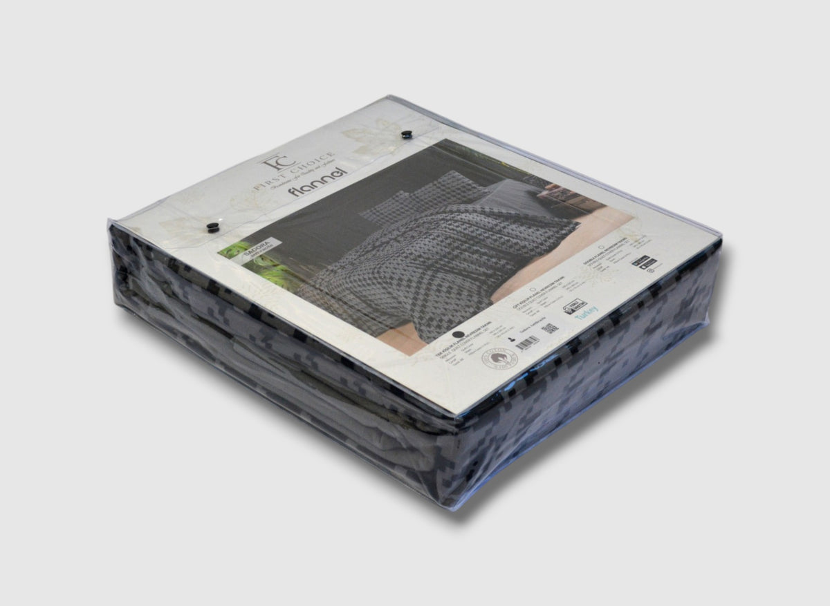 Комплект постільної білизни First Choice Flanel 200x220 см Sadora Antrasite