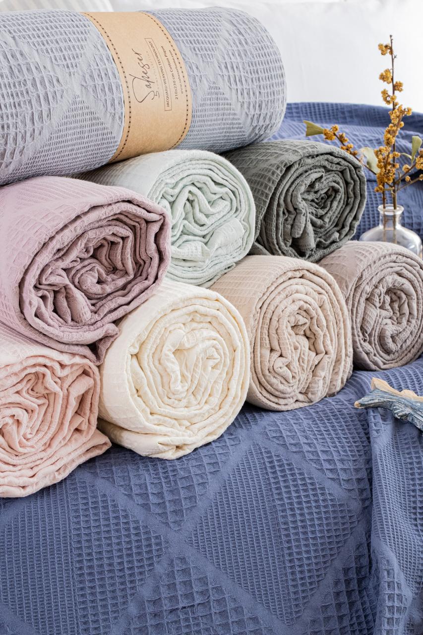 Вафельне простирадло Saheser Cotton Pique 160×230 см. Lavin