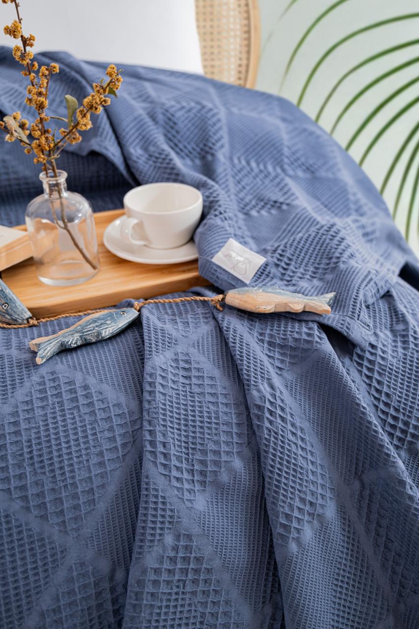 Вафельне простирадло Saheser Cotton Pique 160×230 см. Lavin