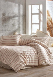 Постільна білизна Saheser Stonewashed Ranforse Naturel 200 х 220 см Solaris Kiremit