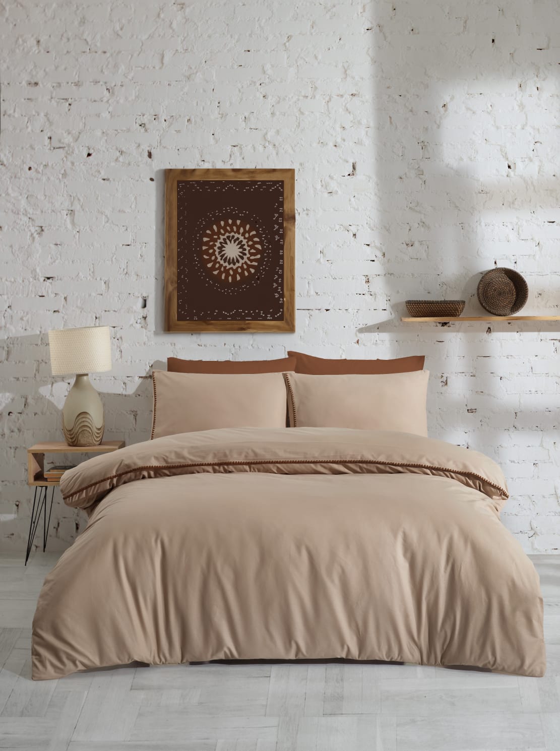 Постільна білизна Turkiz Ranforce Prima 200 х 220 см San Marino Dark Beige