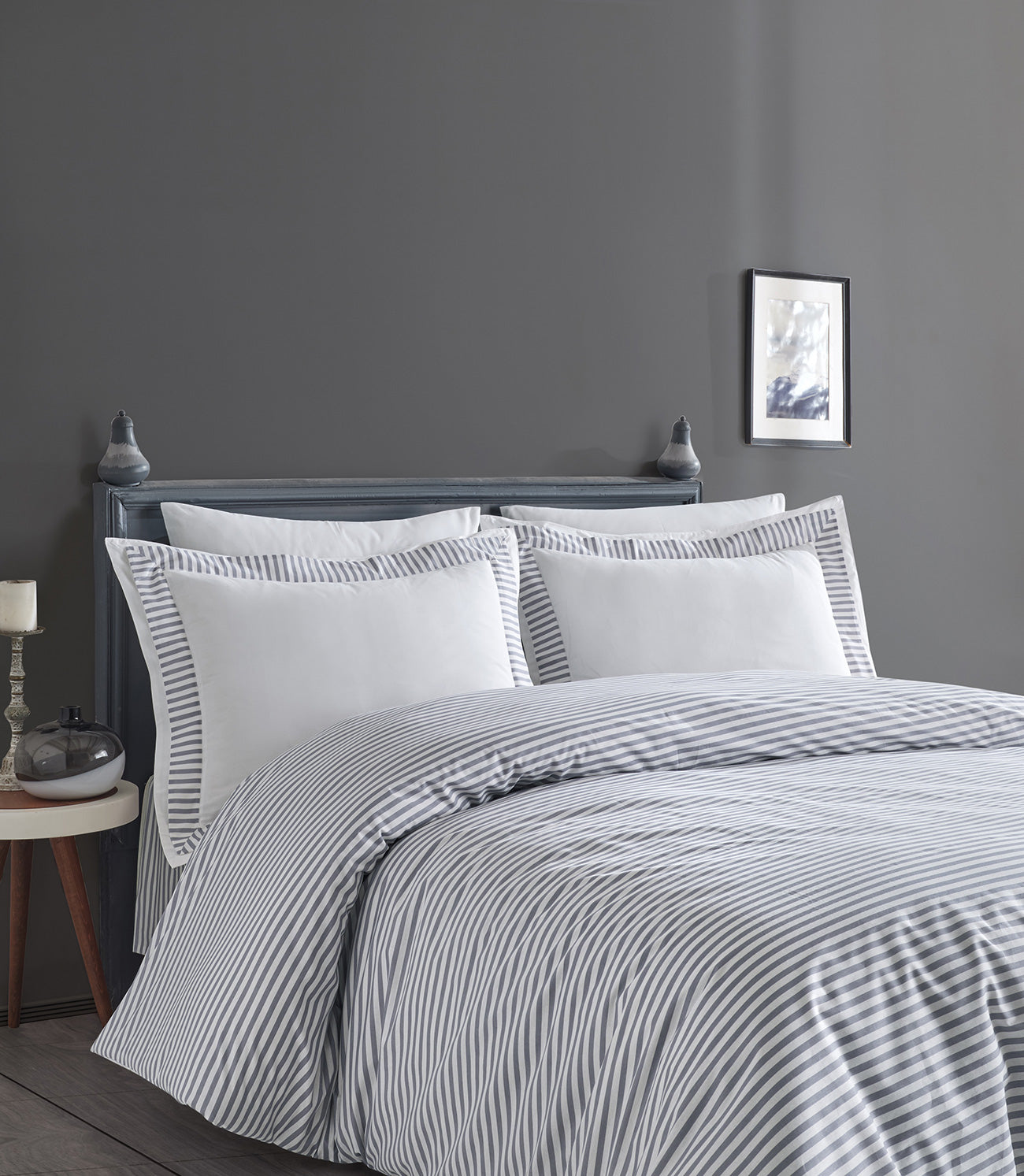 Постільна білизна Turkiz Ranforce Prima 200 х 220 см Santiago Grey