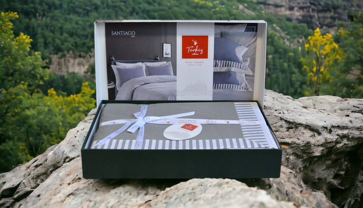 Постільна білизна Turkiz Ranforce Prima 200 х 220 см Santiago Grey