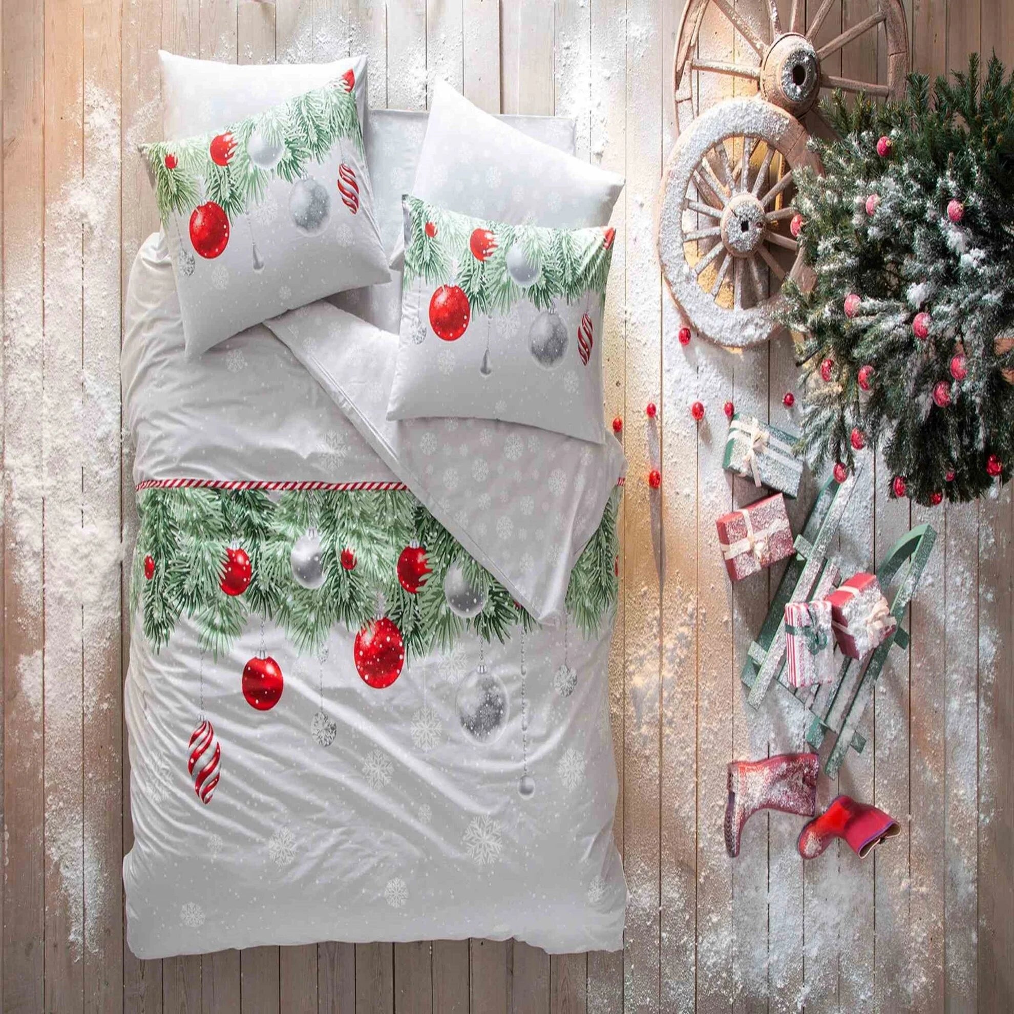 Постільна білизна TAC Ranforse 200x220 см Snowflake