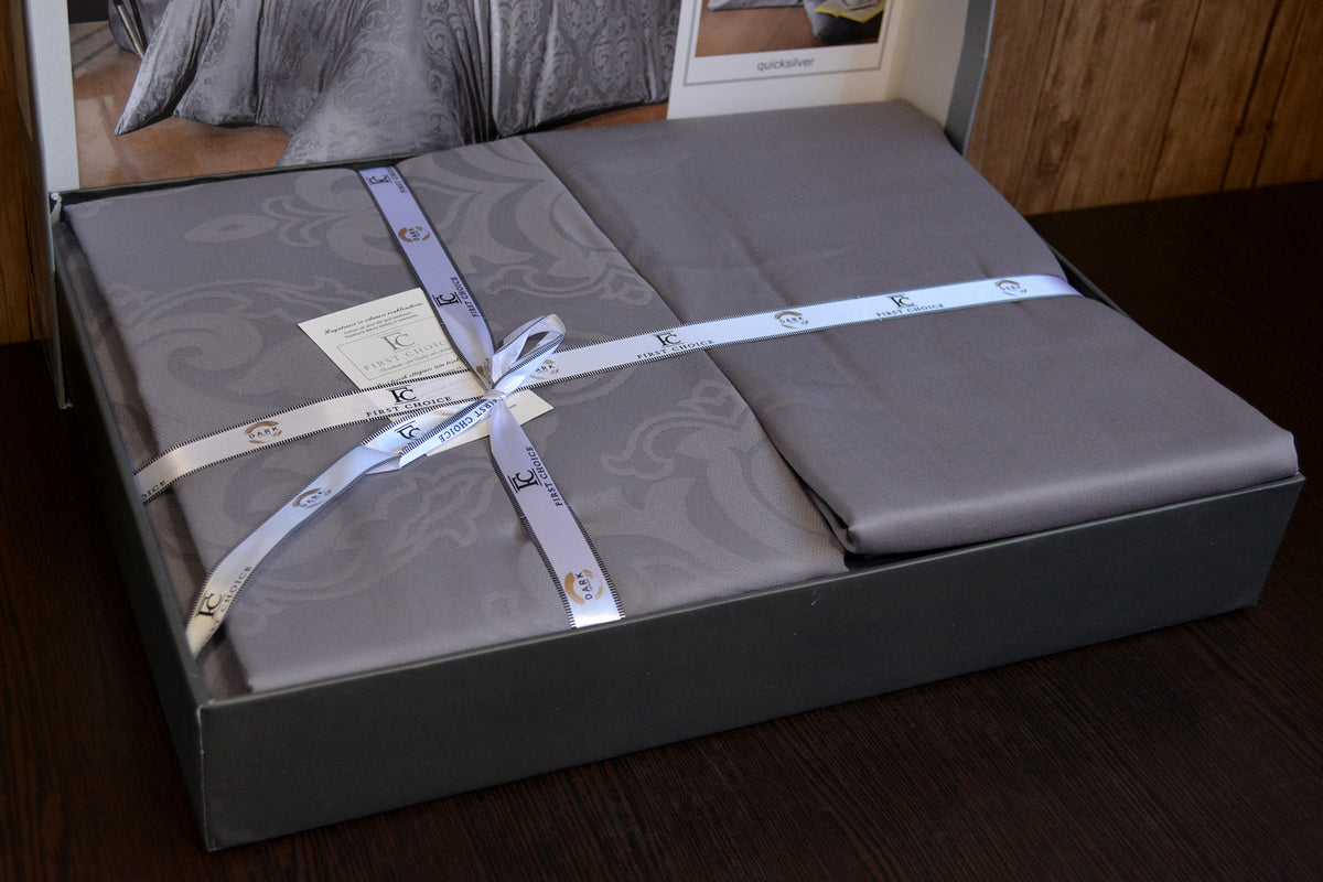 Постільна білизна First Choice Jacquard Satin DARK 200 х 220 см Sofya Quicksilver