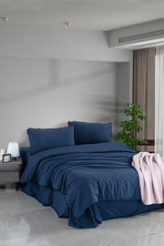 Постільна білизна Sikel Stonewashed Ranforse Soho Firfirli 200 х 220 см Lacivert