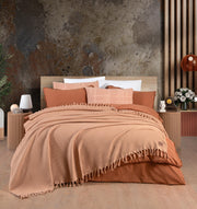 Постільна білизна Sikel Stonewashed Ranforse Soho Firfirli 200 х 220 см Tutun