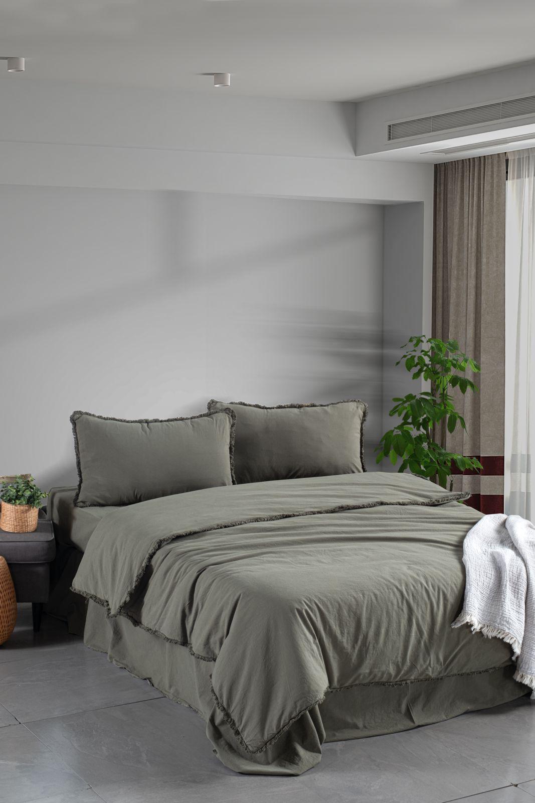 Постільна білизна Sikel Stonewashed Ranforse Soho Firfirli 200 х 220 см Yesil