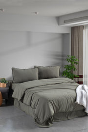 Постільна білизна Sikel Stonewashed Ranforse Soho Firfirli 200 х 220 см Yesil