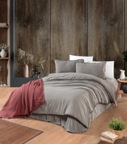 Постільна білизна Sikel Stonewashed Ranforse Soho Firfirli 200 х 220 см Toprak-Beji