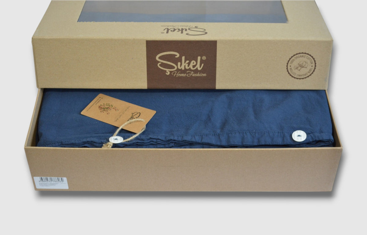 Постільна білизна Sikel Stonewashed Soho 200 х 220 см Lacivert