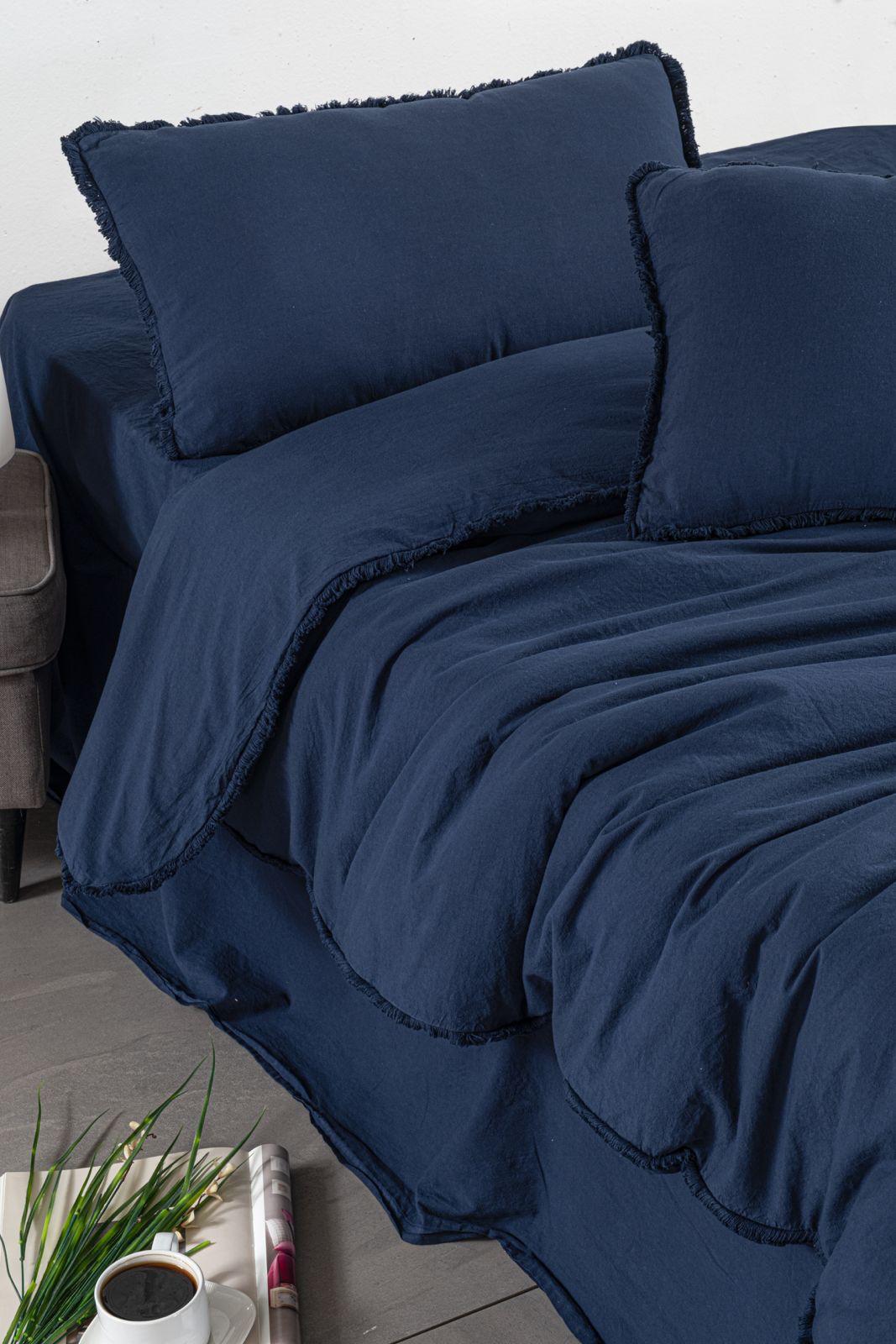 Постільна білизна Sikel Stonewashed Ranforse Soho Firfirli 200 х 220 см Lacivert