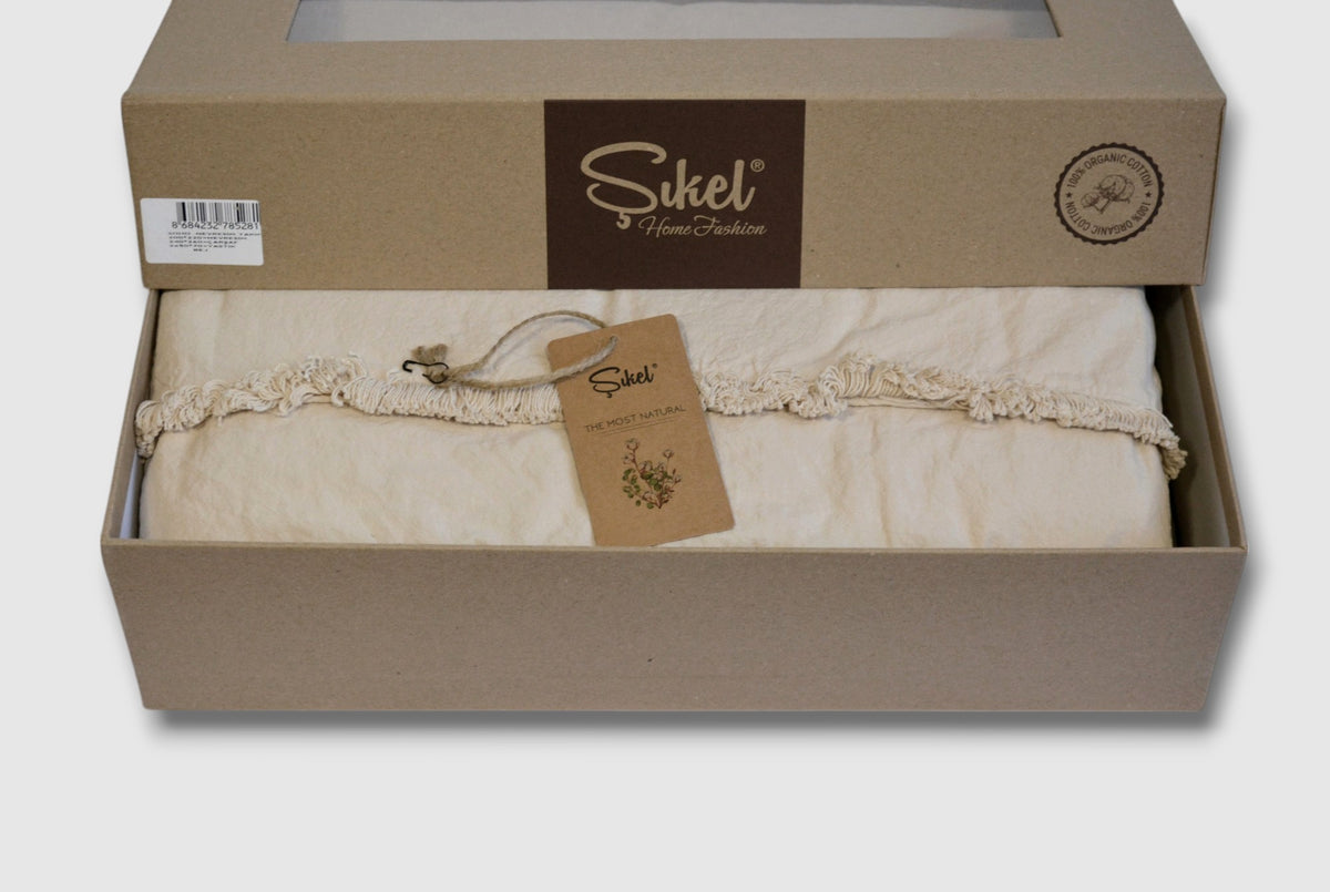 Постільна білизна Sikel Stonewashed Ranforse Soho Firfirli 200 х 220 см Bej