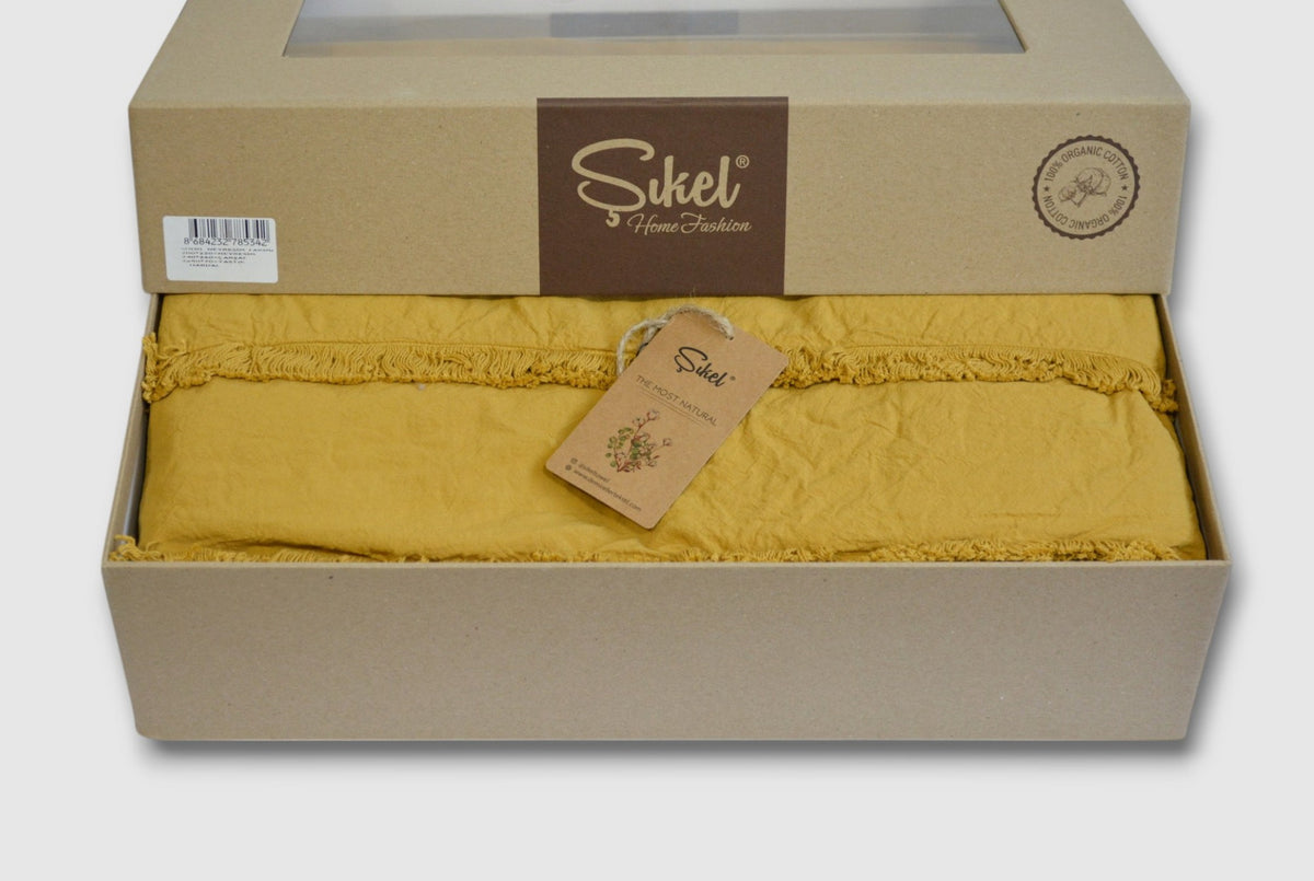 Постільна білизна Sikel Stonewashed Ranforse Soho Firfirli 200 х 220 см Hardal