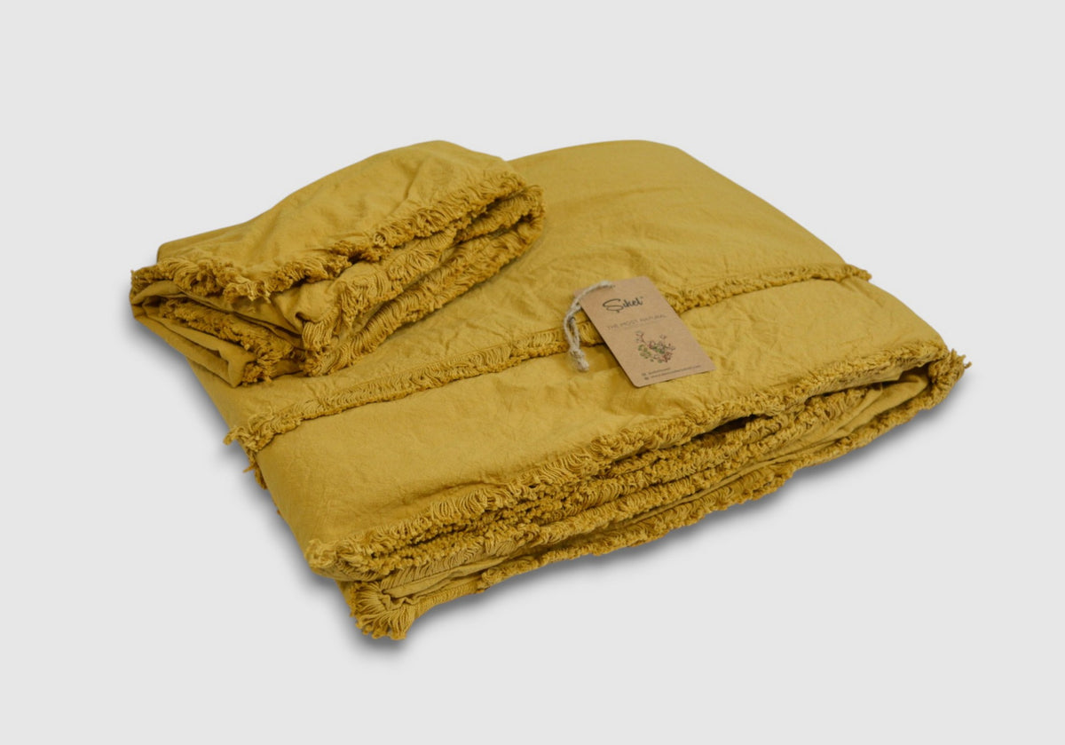 Постільна білизна Sikel Stonewashed Ranforse Soho Firfirli 200 х 220 см Hardal