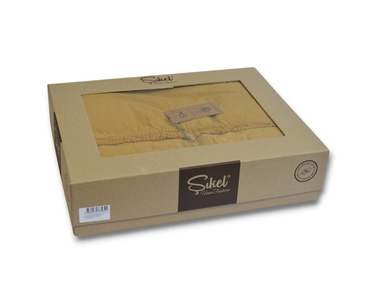 Постільна білизна Sikel Stonewashed Ranforse Soho Firfirli 200 х 220 см Hardal
