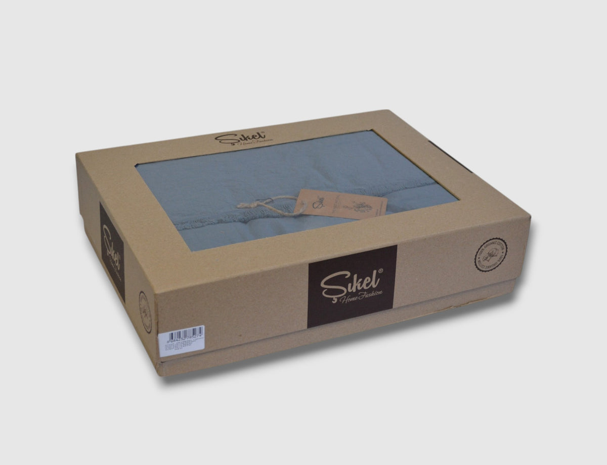 Постільна білизна Sikel Stonewashed Ranforse Soho Firfirli 200 х 220 см Mavi