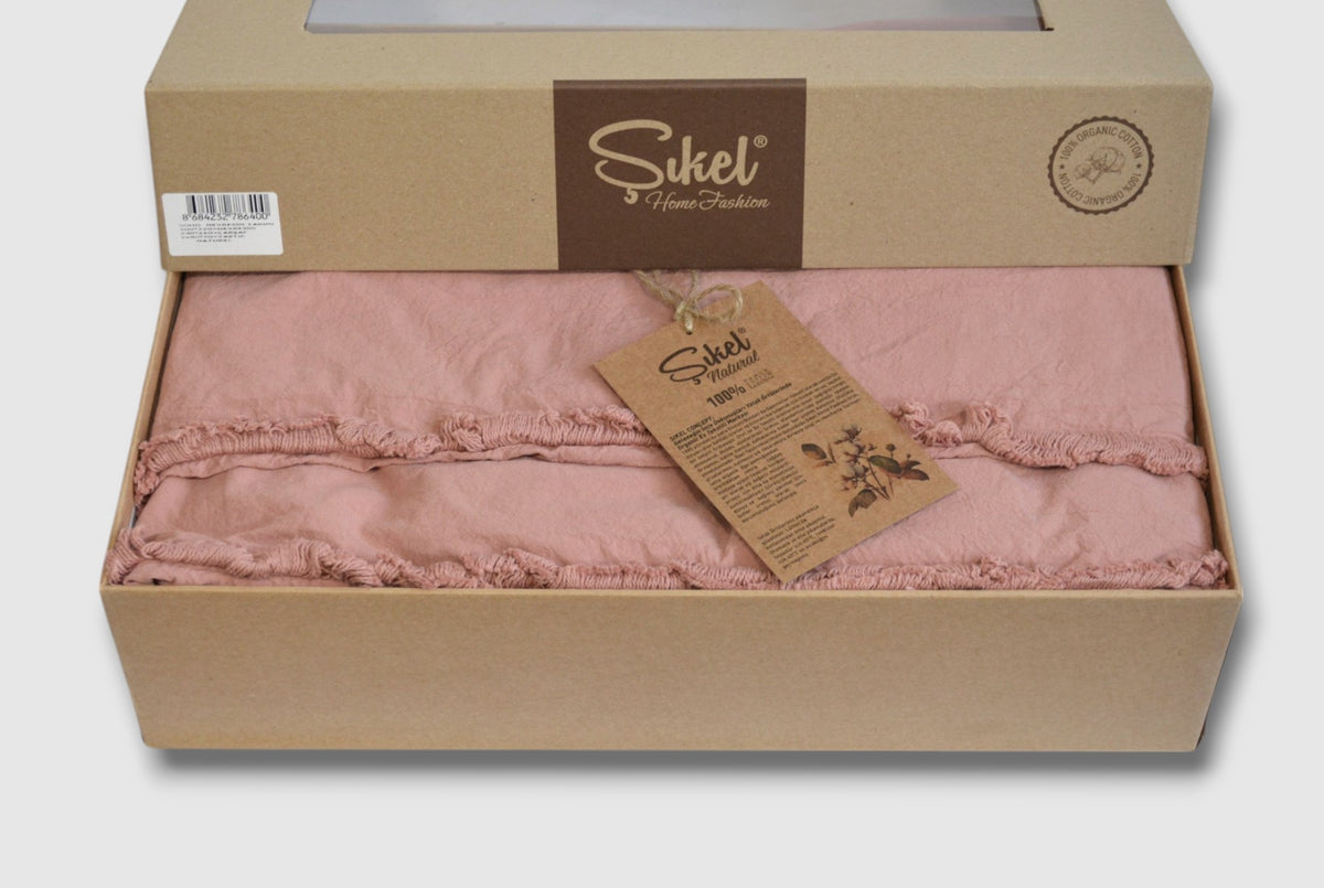 Постільна білизна Sikel Stonewashed Ranforse Soho Firfirli 200 х 220 см Rose