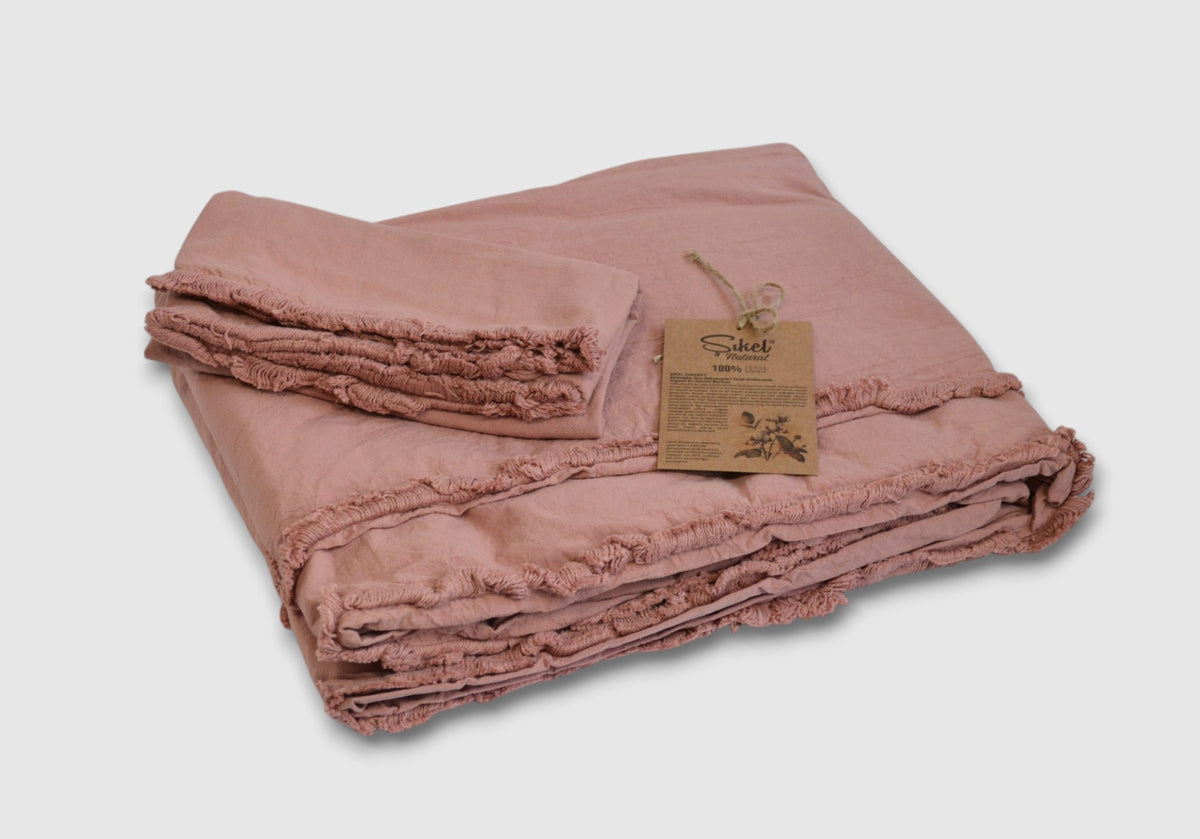 Постільна білизна Sikel Stonewashed Ranforse Soho Firfirli 200 х 220 см Rose