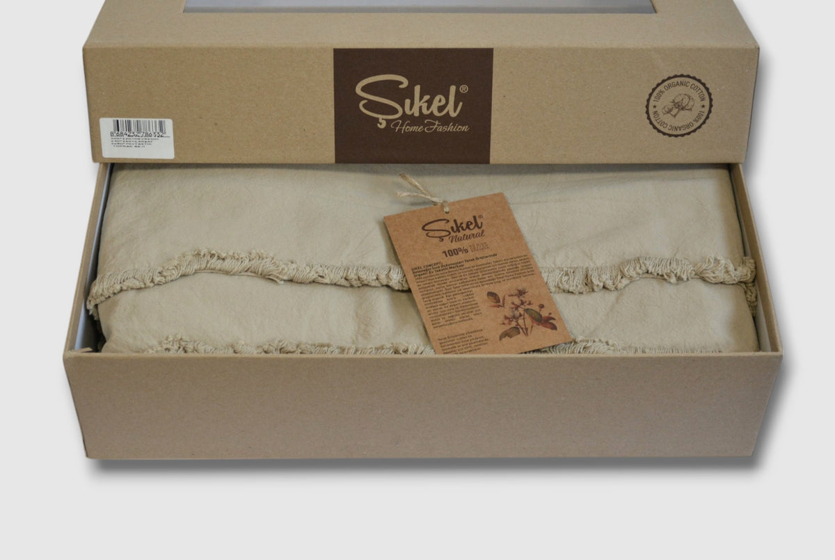 Постільна білизна Sikel Stonewashed Ranforse Soho Firfirli 200 х 220 см Toprak-Beji