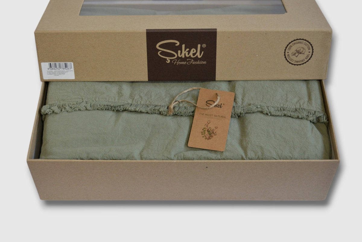 Постільна білизна Sikel Stonewashed Ranforse Soho Firfirli 200 х 220 см Yesil