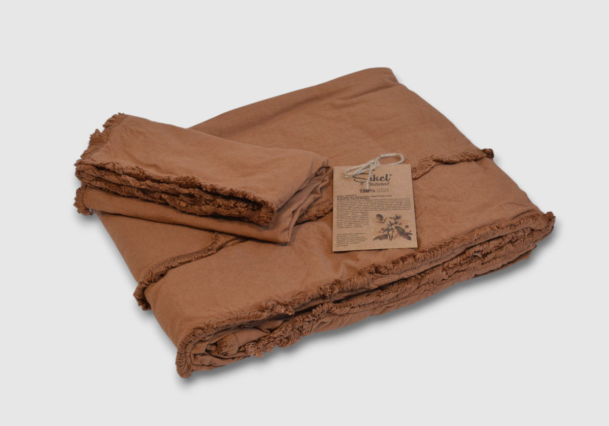 Постільна білизна Sikel Stonewashed Ranforse Soho Firfirli 200 х 220 см Tutun
