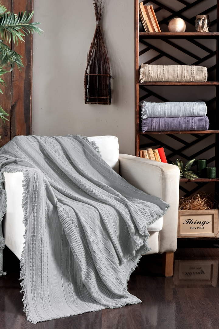 Вафельне простирадло First Choice Sole 220x240 см. Gri