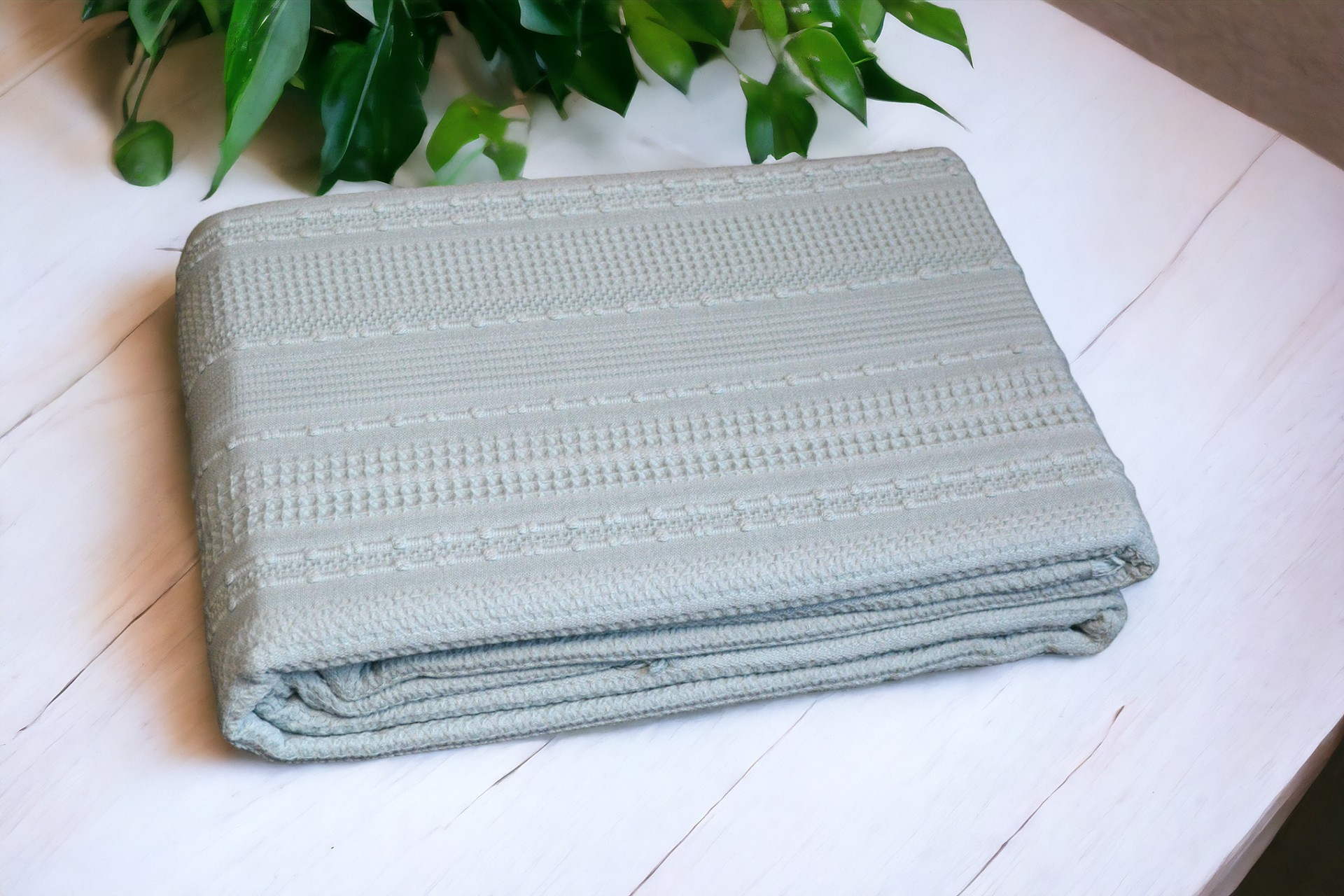 Вафельне простирадло-покривало First Choice Sole 220×240 см. Turquoise