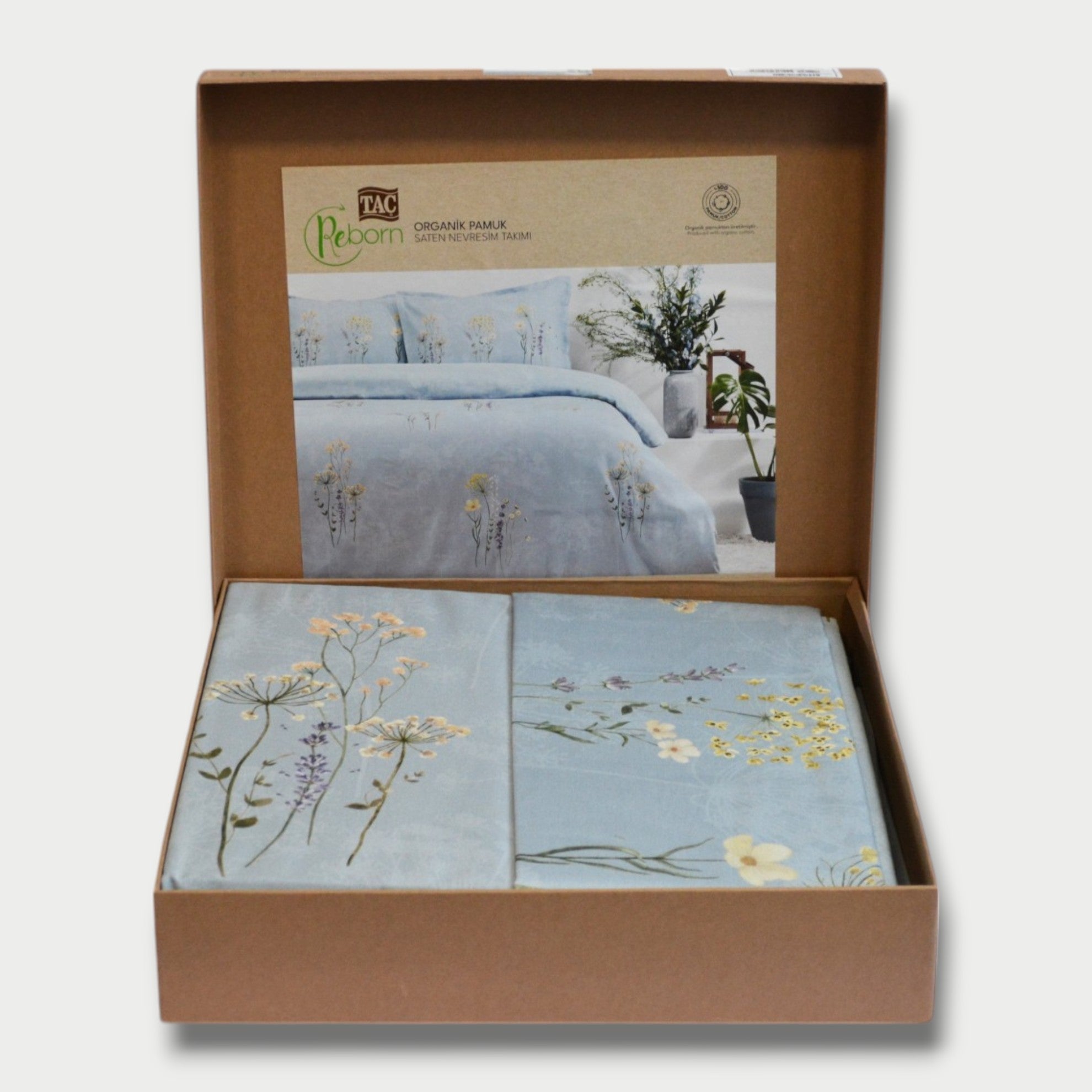Постільна білизна TAC Reborn Organik Satin200×220 см Solene