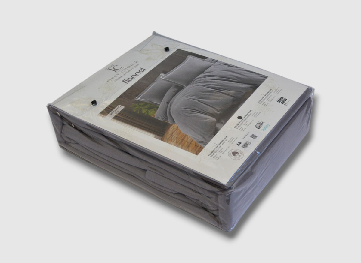 Комплект постільної білизни First Choice Flanel 200x220 см Soprano Grey