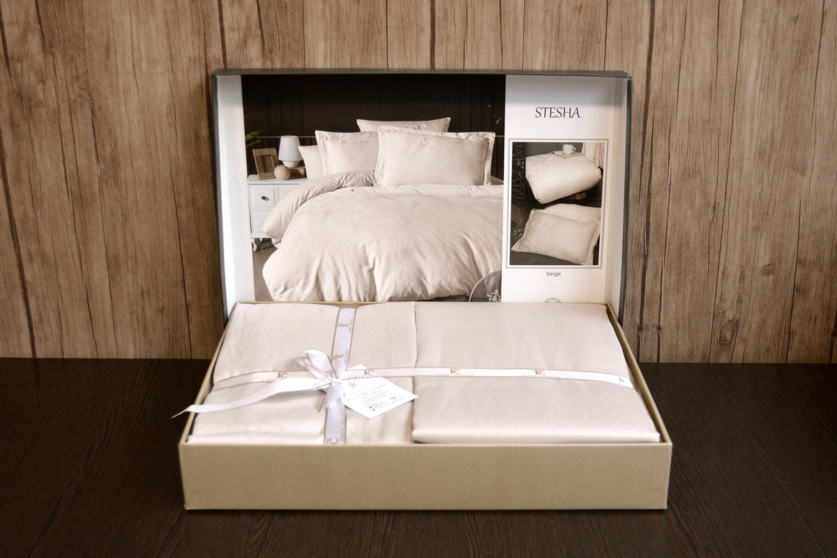 Постільна білизна First Choice Jacquard Satin 200 х 220 см Stesha Beige