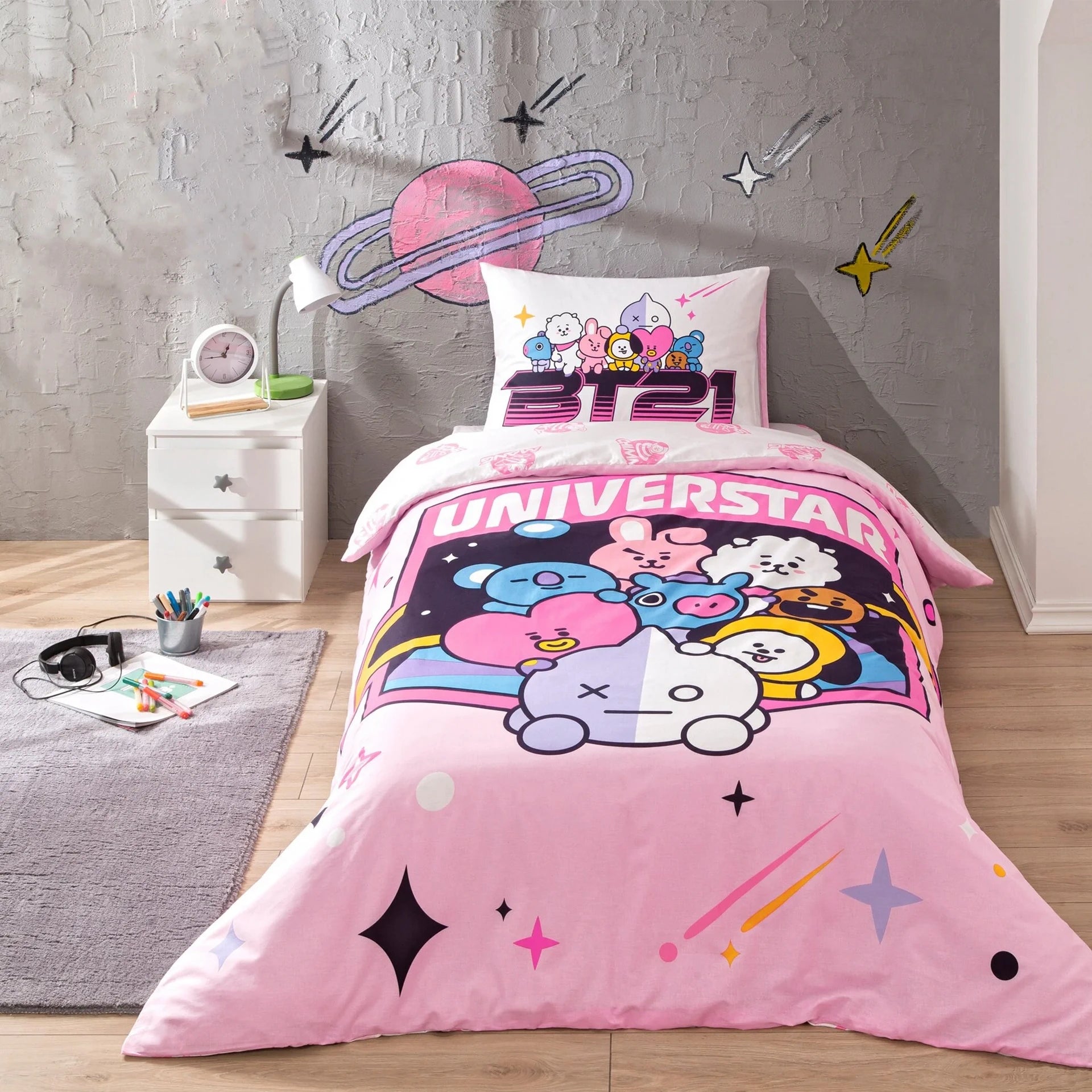 Постільна білизна TAC Disney 160x220 см BT21 Universtar